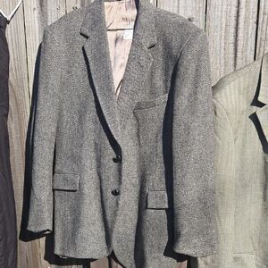 Barry Elegant Gray Herringbone Men's Blazer